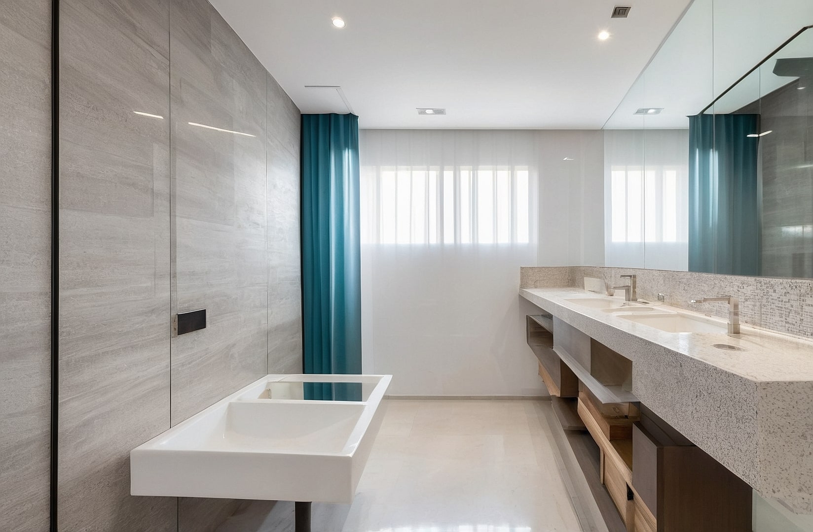 Baño renovado con diseño elegante